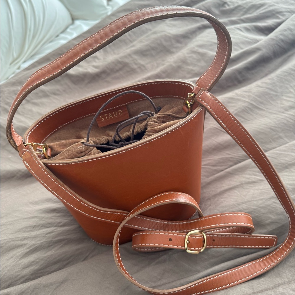 STAUD Leather Bucket Bag